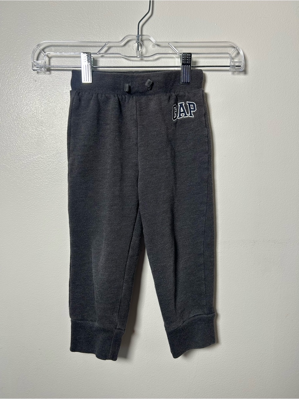 GAP Baby Gray Fleece Jogger Pants 3T Drawstring Elastic Waist Solid